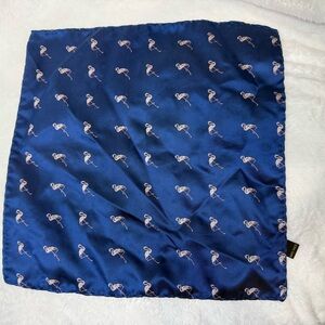 Handmade Blue Flamingo Print pocket square